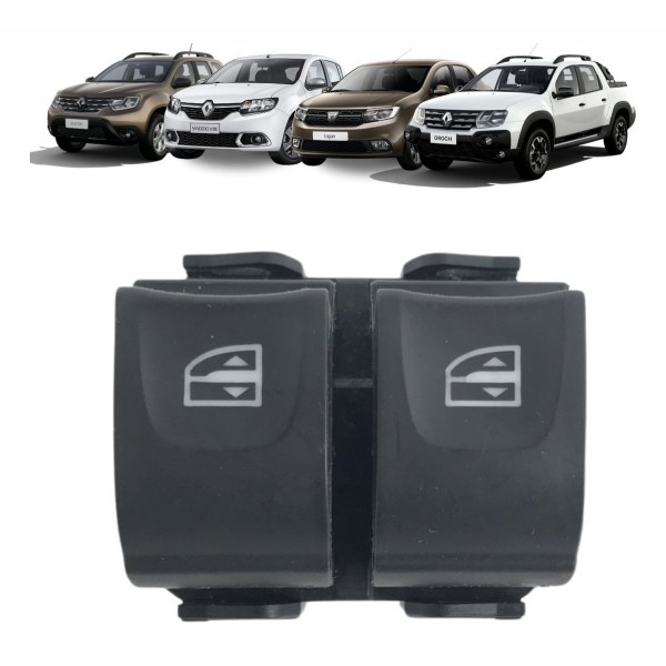 Botão Vidro Duplo Renault Logan Duster Sandero Oroch Captur