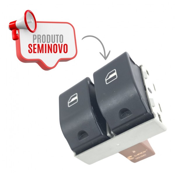 Botão Vidro Elétrico Duplo Plug Marrom Vw Gol Fox Space
