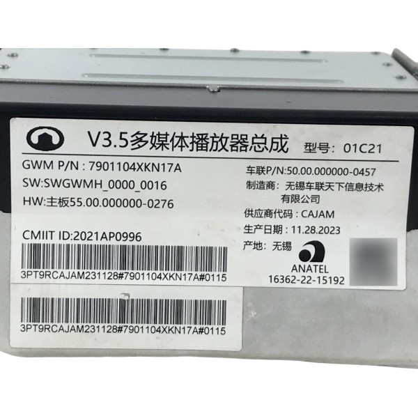 Módulo Multimidia Som Gwm Haval Premium H6 1.5 2023 2024 Oem