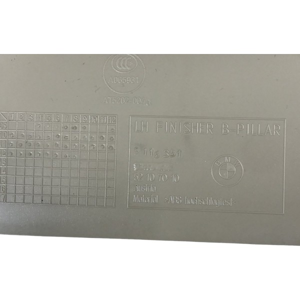 Acabamento Coluna Central Esquerdo Bmw 528i 2012 2013 2014 Acabamento Coluna Central Esquerdo Bmw 528i 2012 2013 2014