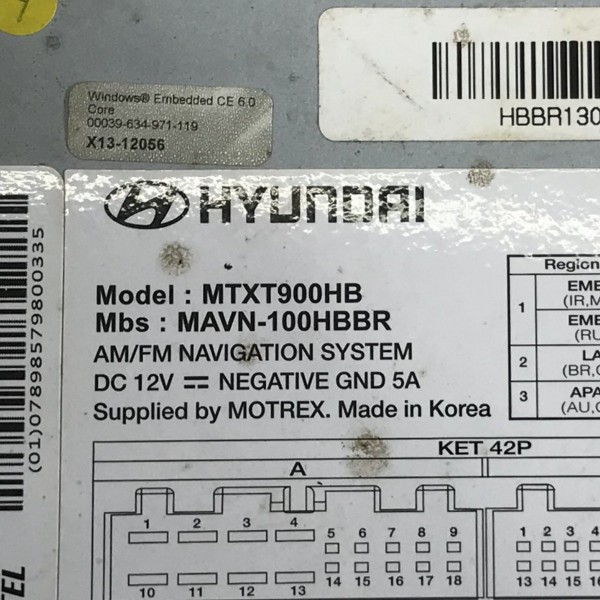 Central Multimídia Bluetooth Hyundai Hb20 2014 2015 S/código